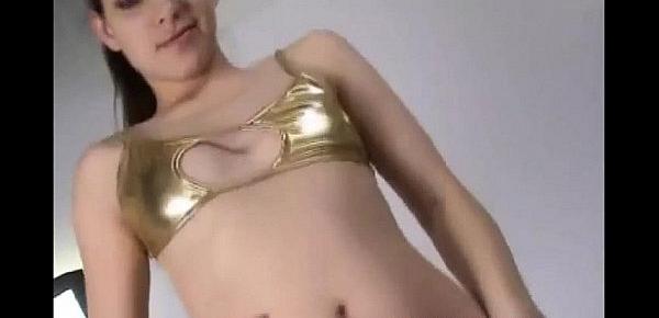  These tight gold PVC panties make me feel so sexy